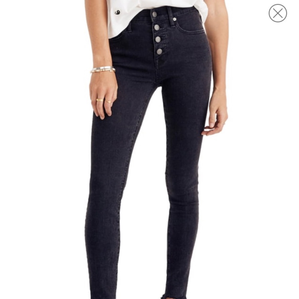 Madewell black button fly denim (high rise)